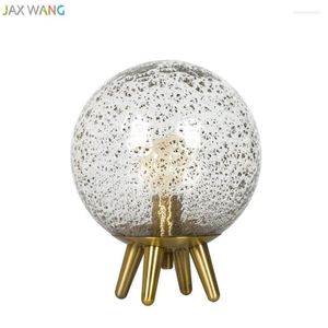 Tischlampen Moderne kreative Kugel Glas Lampenschirm Lampe Metallsockel Schreibtisch Lichter Planet für Wohnzimmer Schlafzimmer Nachttisch Home Beleuchtung