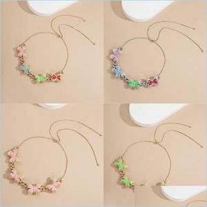 10 Farben Hübscher 3D-Schmetterling Trendy Choker Ins Designer Luxus Diamant Zirkonia Strass Fashion Statement Chokers Neckla Dhue8