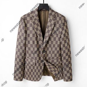 2022 Western Clothing Blazers Дизайнер осенний роскошные мужские переходные пальто Slim Fit Casual Gemetry Geometry Patchwork Prim