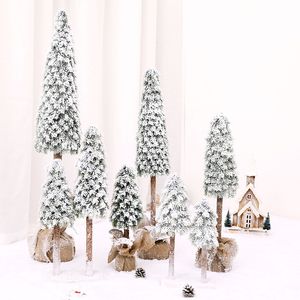 Noel dekorasyonları Akıllı Beyaz Noel Ağacı Yapay sahte ağaç dekorasyonları Simüle Cedar Ağaç Masaüstü Küçük Süsler Arbol De Navidad 221014