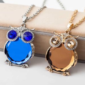 Pendant Necklaces 2017 New Crystal Owl Necklace Women Trendy Link Chain Zinc Alloy Chokers Statement for Girl Gift