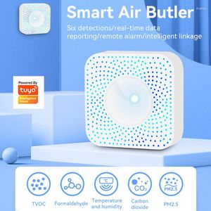 Tuya Wifi/Zigbee Smart Air Box CO2 Qualità Monitor Misuratore di Umidità di Temperatura Sensore Rilevatore di Gas VOC APP Allarme di Automazione