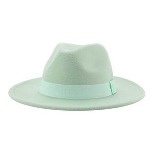 Kobietowa czapka/czapki czapki mężczyźni fedora czapki szerokie rdzeń taśmowy pasek solidny klasyczny sukienka formalna ślub dla sombreros de Mujer L221013