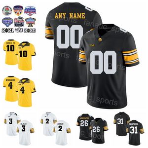 NCAA Football College Iowa Hawkeyes 10 Arland Bruce IV Jersey 31 Jack Campbell 3 Cooper DeJean 26 Kaevon Merriweather 2 Kaleb Johnson 4 Leshon Williams لعشاق الرياضة