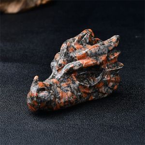 3.2 Inch Dragon Head Skull Statue Crystal Point Crystal Healing Meditation Decor