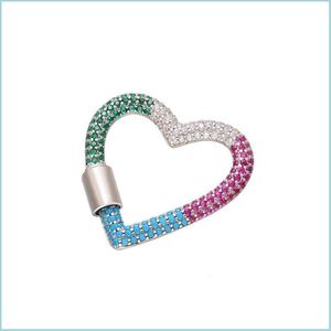 Charms 33X34Mm Collana con ciondolo a forma di cuore in cristallo per gioielli fai-da-te Accessori Bracciale Orecchini Connettore Drop Delivery 2022 Findi Dhhtr