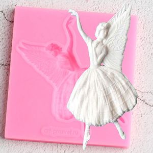 Moldes de cozimento 3d Angel Angel Silicone Mold Fandant Moldes