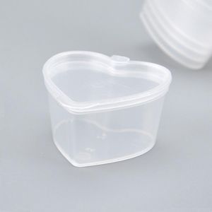 45ml PP Heart Square Shaped Seasoning Box Disposable Tasting Cup Salad Sauce Take-out Packaging Seasoning Cup RRB16405