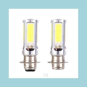 Motorcycle Lighting 1Pair 6000K Motorcycle Lighting White H6M Cob Led Motor Bike/Atv Headlight Fog Light Bb Px15D P15D251 Drop Deliv Dhw3H