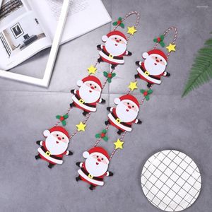 Christmas Decorations Decoration Santa Claus Climbing On Rope For Indoor Outdoor Wall Window Hanging Xmas Ornament