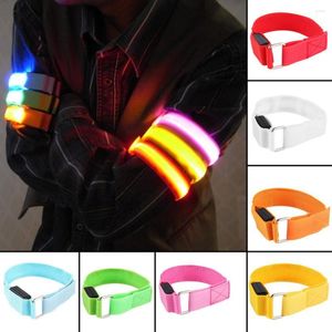 Banda de luz LED de vestuário para motocicletas Bandeira de braço refletiva Cinturão de segurança para correr de ciclismo Night Running