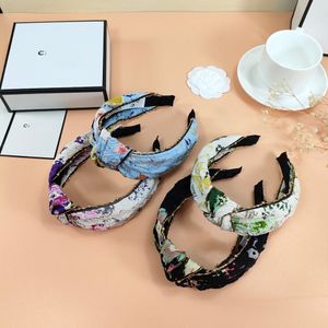 23ss 4color Fashion Designer Letters Print Headband Women Classic Retro Leather Vintage Grid Pattern Wide Edge Hair Hoop Headwrap Head Accessories