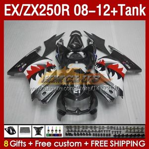 Kawasaki Ninja ZX250R EX ZX 250R ZX250 EX250 R Shark Balık Blk 08-12 163no.7 Ex250R 08 09 10 11 12 ZX-250R