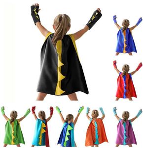 Dinosaurier Cosplay Cape Schals Halloween Kostüme Kinder Dinosaurier Cape Set mit Handschuhen Geburtstag Party Kostüm für Kinder Geschenke