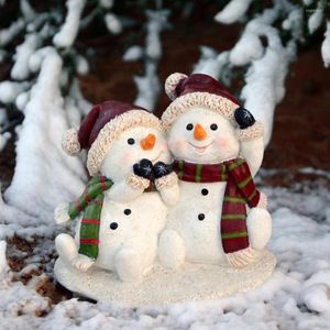 Juldekorationer harts Santa Claus Snowman Figurine Bonsai Fairy Garden Ornament Dekoration för hemleksaker Barngåva