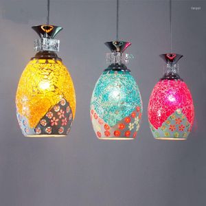 Pendant Lamps Colorful Light Dining Room Bar Hall Bedroom Study Mediterranean Pastoral Cafe 3 Heads Living DF30