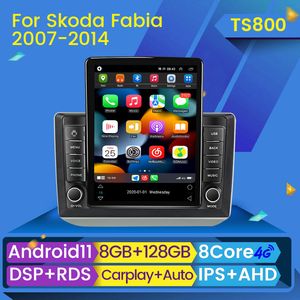 DVD de carro Radio multimídia player Android 2din estéreo para Skoda Fabia 2 2007 - 2014 Tesla Style Navigation GPS 2 Din Bt