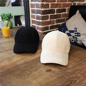 Ball Caps Korean Style Solid Color Light Body All-Match Corduroy Baseball Cap Female Male Youth Couple Student Peaked Tide