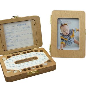 Andenken Holz Baby Zahn Box Jungen Milch Zähne Lagerung Organizer Sammeln Zähne Umbilica Speichern Laub Box Baby Kinder Souvenirs Fall geschenk T221014