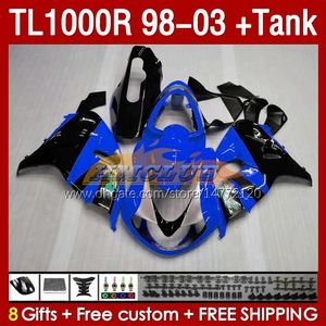 Fairings zbiorników dla Suzuki TL-1000R Srad TL-1000 TL 1000 R 1000R 98-03 Bodywork 162no.133 TL1000R 1998 1999 2000 01 02 03 TL1000 R 98 99 00 2001 2002 2003 Fairing Blue Bilk