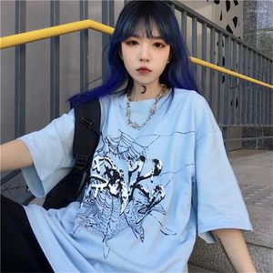 女性用Tシャツ女性服2022夏のゴシックトッププリントシャツWebグラフィックティーティールースレター通気性プラスサイズトップY2K