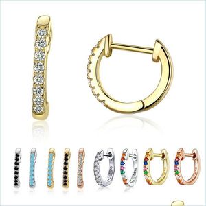 Hoop Huggie 14K Gold Plated Cubic Zirconia Cuff Earrings Hie Studs Drop Delivery 2022 Jewelry Earring DHWBR
