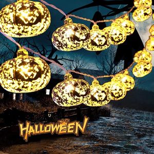 Struny 30 diod LED światła sznurka na zewnątrz złota Jack-O-Lantern Christmas Halloween Ghost Festival Decor Waterproof Light