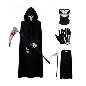 Halloween party Decoration adult grim reaper black single layer cloak cloak costume props RRB16384