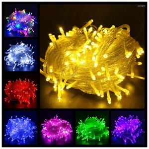 Strings LED Fairy Lights świąteczny sznur na zewnątrz lampa uliczna girland 100m 50m 30m 20m wakacyjny ogród w ogrodzie