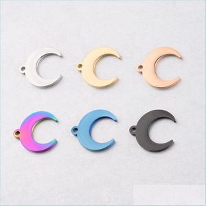 Charms Semitree 5Pcs Charms in corno di bue in acciaio inossidabile Crescent Moon Collana ciondolo per gioielli fai da te che fanno forniture fatte a mano Accessori Dhcpb