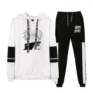 Męskie dresy jujutsu kaisen bluza bluzki dresowe unisex pullovers dwupoziomowy set set jesień#39; s Woman Hoody Japońskie anime