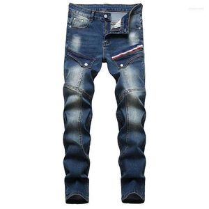 Jeans da uomo Abbigliamento da uomo 2022 Designer da uomo Strappato Cargo Distrutto Slim Pantaloni di jeans oversize Casual Skinny Increspato Biker Motocicletta