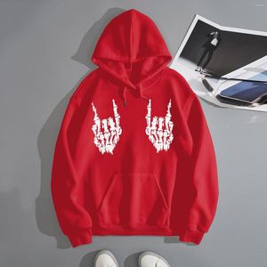 Kvinnors hoodies tröja kvinnor pullover skelett tryck gotisk stil långärmad huvtröjor tröjor klänning