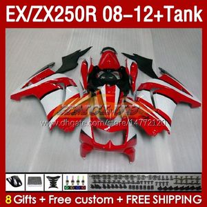 OEM Fairings Tank f￶r Kawasaki Ninja ZX250R EX ZX 250R ZX250 EX250 R 08-12 163NO.21 EX250R 08 09 10 11 12 ZX-250R 2008 2009 2012 2012 2012 Injektion Fairing Factory Red