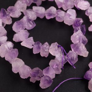 Pendanthalsband Partihandel 50 bitar i rad naturliga sten Amethyster Suspension Gem Purple Crystal Quartz smycken pärlor för DIY