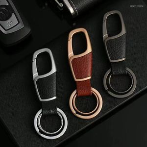 Keychains Men's Simple Waist Buckle Leather Business Keychain Car Key Holder Classic Metal Keys Ring For Accessories Gift Man