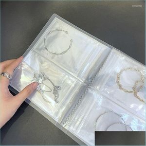 Jewelry Pouches Bags Jewelry Pouches Bags Storage Foldable Book Earrings Necklace Ring Display Stand Portable Packaging Holder Colle Dhlnp