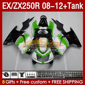 Kawasaki Ninja ZX250R EX ZX 250R ZX250 EX250 R Yeşil Beyaz 08-12 163No.30 Ex250R 08 09 10 11 12 ZX-250R 2009 2009 2010 2012 2012 Enjeksiyon Kaplaması