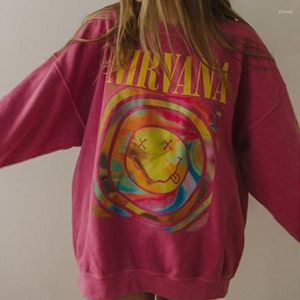 Kvinnors hoodies r￶da bokst￤ver tryck tr￶ja kvinnor vintage streetwear ￶verdimensionerad hoodie l￥ng￤rmad plus mode topp h￶sten 2022