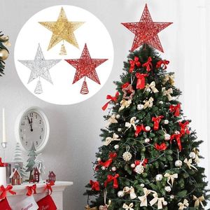 Dekoracje świąteczne złotą glist gwiazdę Tree Ozdoby Żelazne Pentagram Rok 2023 Dekoracja przyjęcia Home Xmas