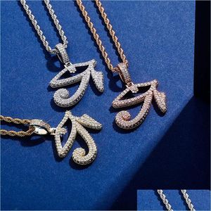 Chokers Auge des Horus Anhänger Halskette mit Tenniskette Goldfarbe Iced Out Zirkonia Hip Hop Rock Schmuck Geschenk für Frauen Männer Dr Dhffz