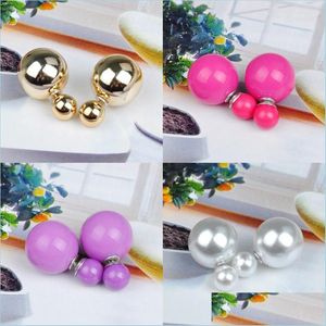 Stud Crystal Fashion S￶ta ￶rh￤ngen Shining Pearls Ball Stud Big For Women Gift Wholesale Pearl Jewelry 4 J2 Drop Delivery 2022 Earring DHDSA