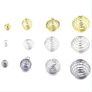 Charms Hollowing Out Elastic Charms Jewelry Lantern Ball Plated Gold Men Women Accessories Spring Balls Parts Drop Delivery 2022 Find Dhw9P