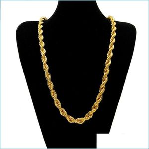 Chains Fashion 8Mm 10Mm Hip Hop Rope Chain Necklace 18K Gold Plated 24 Inch For Men 284 W2 Drop Delivery 2022 Jewelry Necklaces Pendan Dh3Zq