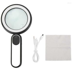 Table Lamps Magnifying Glass LED 10X Magnification Magnifier Lens Adjustable For Reading Observation