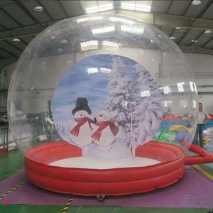Utomhusaktiviteter Julgiganten Uppbl￥sbar Snow Globe Bubble Dome-t￤lt med fl￤kt 2m/3m/4m utbytbar bakgrund Human Snow Globes Clear Ball