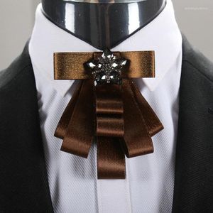 Bow Ties Elegant 2022 Vuxna m￤n Kvinnor Business Wedding Party Banquet Shirt Neckwear Bowtie Cravat Groom Crystal Rhinestone Ribbon Tie