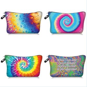 Storage Bags Tie-Dye Cosmetic Bag Travel Portable Printed Makeup Handbag Purse Storage Bags Organizer Pouch Wash Drop Delivery 2022 H Dhioa