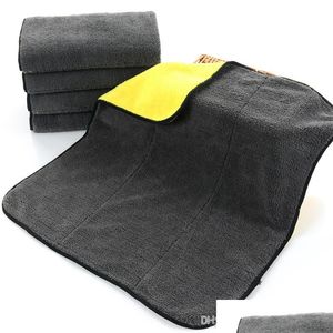 منشفة 2x 800gsm 45cmx38cm فائقة الكثافة من الألياف الدقيقة لتنظيف السيارة Care Microfibre تلميع الشمع تفاصيل المناشف إسقاط Deliv dhxzq