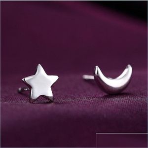 Charm New Fashion Jewelry Moon and Stars Brincos de charme Moonlight Express Design Sier Prazed Stud Wholesale Nickel 225 R2 Drop Delive Dhmck